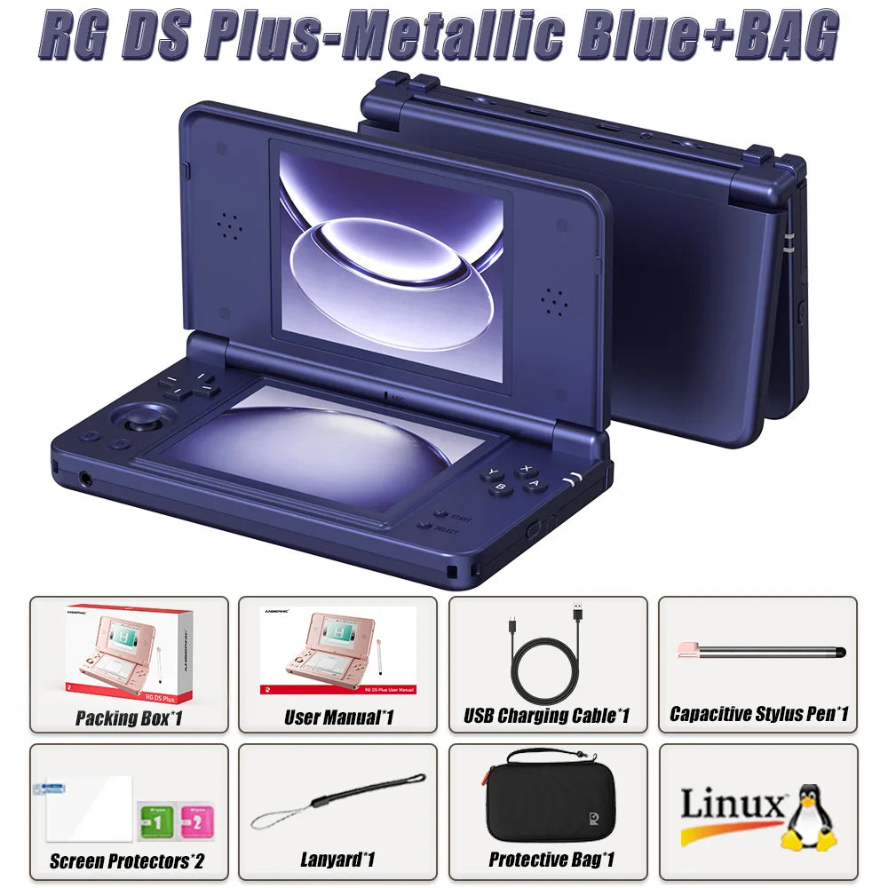 Retro Dual-Screen Handheld Game Console